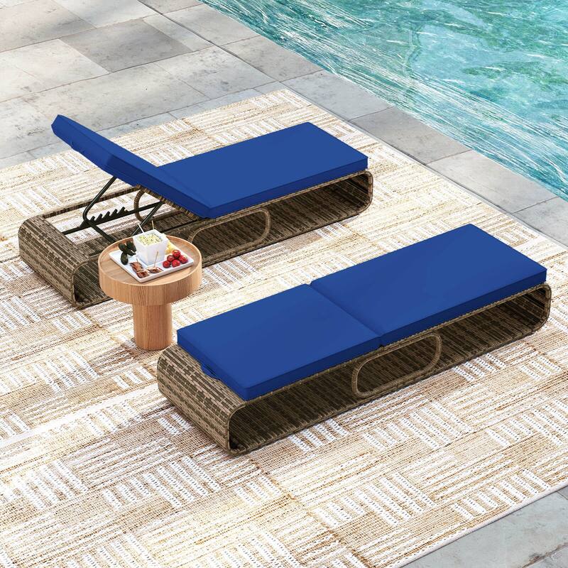 Costway 1/2 PCS Outdoor Chaise Lounge Chair with Adjustable Backrest - See Details
