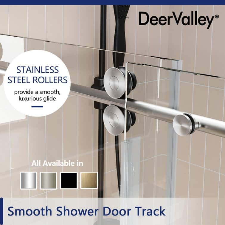 DeerValley Concord 56" - 60" W x 76" H Single Sliding Frameless Shower Door
