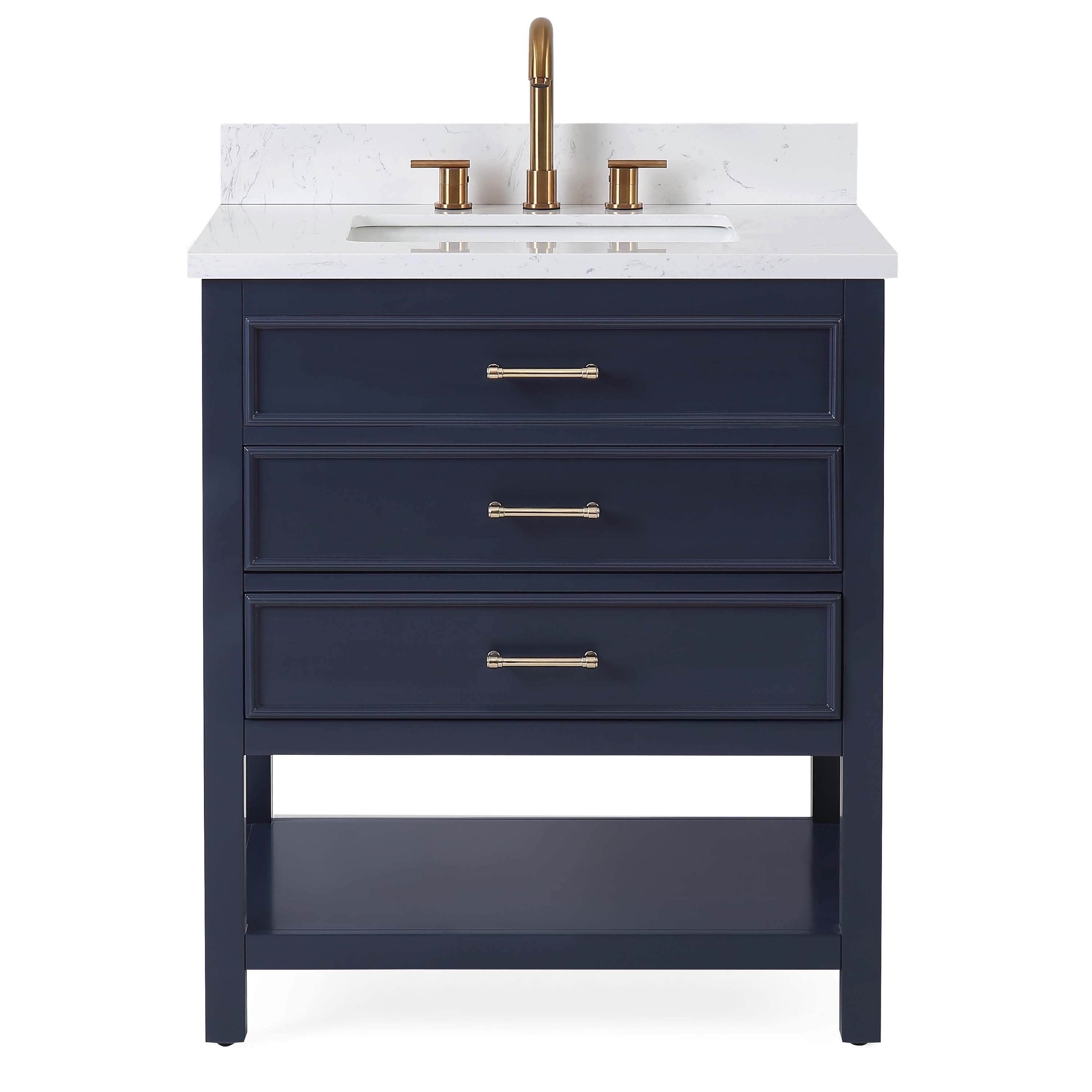 30" Tennant Brand Felton Navy Blue Finish Single Sink Bathroom Vanity