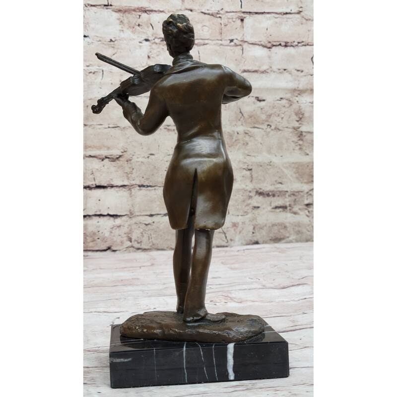 Bronze Sculpture Of Johann Strauss Playing The Violin Hot Cast Figurine Figure