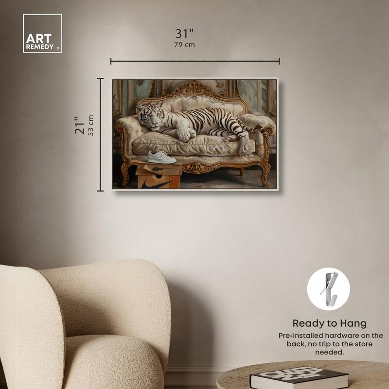 Lounging Sneaker Tiger Canvas by Art Remedy