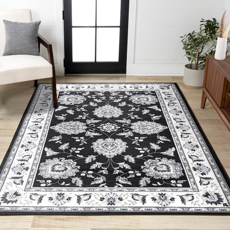 JONATHAN Y Scala French Cottage Area Rug - 5 X 8 - Black/Cream