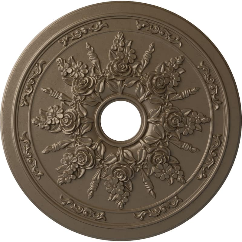23 5/8"OD x 4"ID x 1 1/2"P Rose and Ribbon Ceiling Medallion