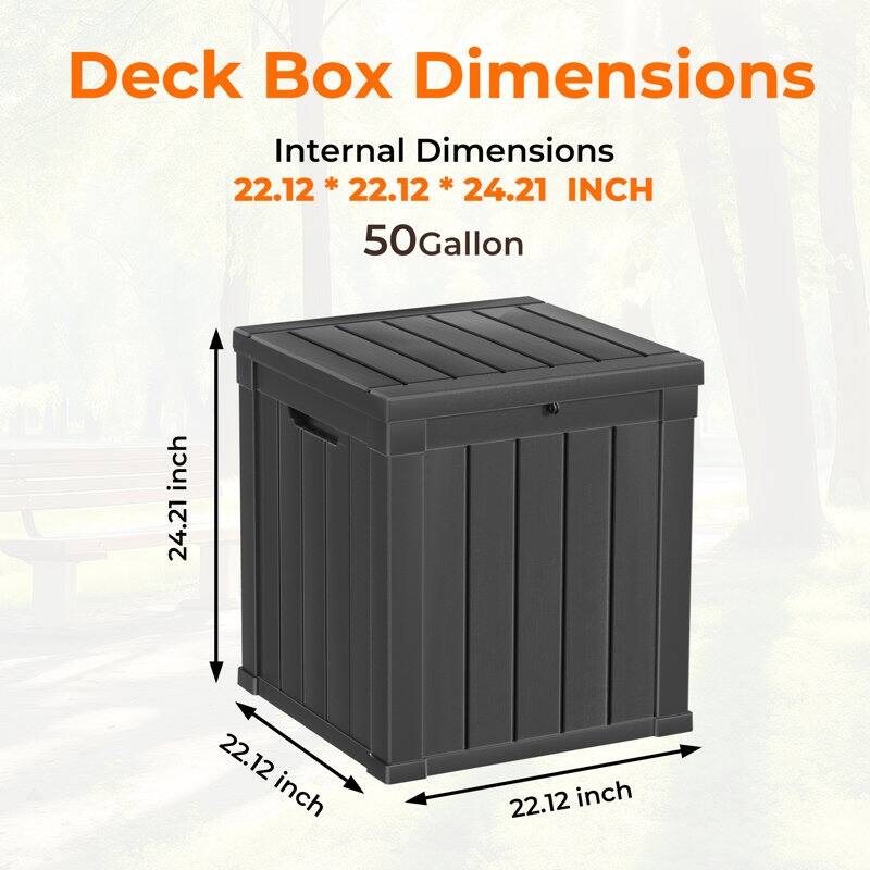 Outdoor Patio Storage Resin Lockable Deck Box