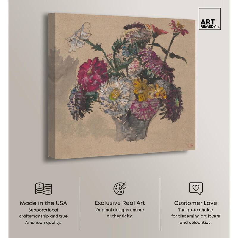 Basket of Flowers Canvas by Art Remedy, Gallery Wrapped
