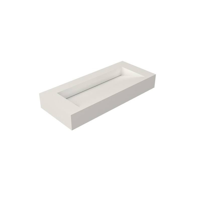 MEDUNJESS 42" Bathroom Sink Solid Surface Bathroom Vessel Sink - 42''