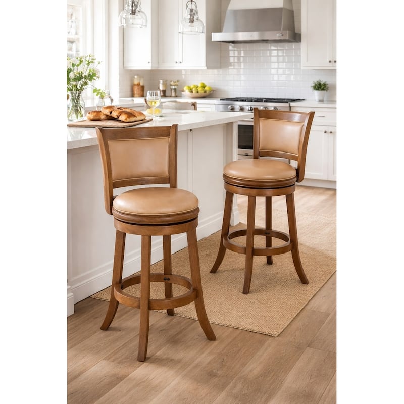 Augusta Wood Indoor Swivel Barstool