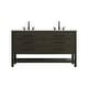 preview thumbnail 85 of 157, Sterling Double Bathroom Vanity Mocha Brown - 60"