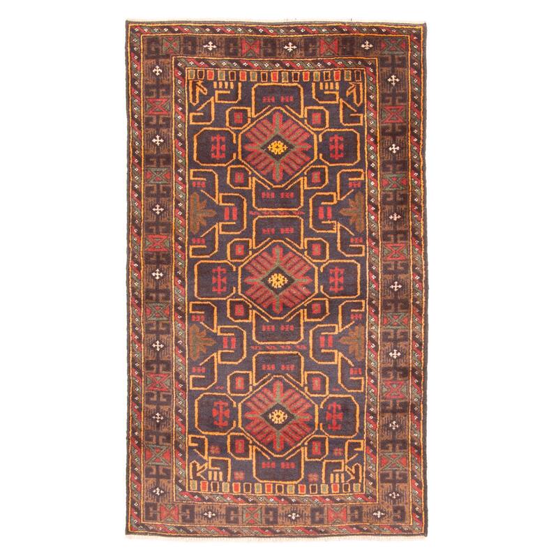 ECARPETGALLERY Hand-knotted Teimani Dark Grey Wool Rug - 2'8 x 4'8