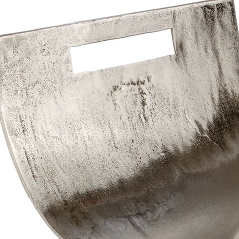 HomeRoots 17" Brushed Silver Modern Magazine Basket