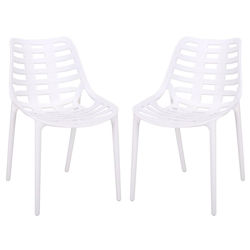 SAFAVIEH Outdoor Living Fufa Dining Chair (Set of 2) - 20"W x 24"D x 33"H - White