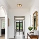 preview thumbnail 9 of 7, 2-Light Modern Industrial Bright White/ Aged Bronze Frosted Glass Cone Dome Flush Mount Lights - 14.2 in. W x 4.3 in. H