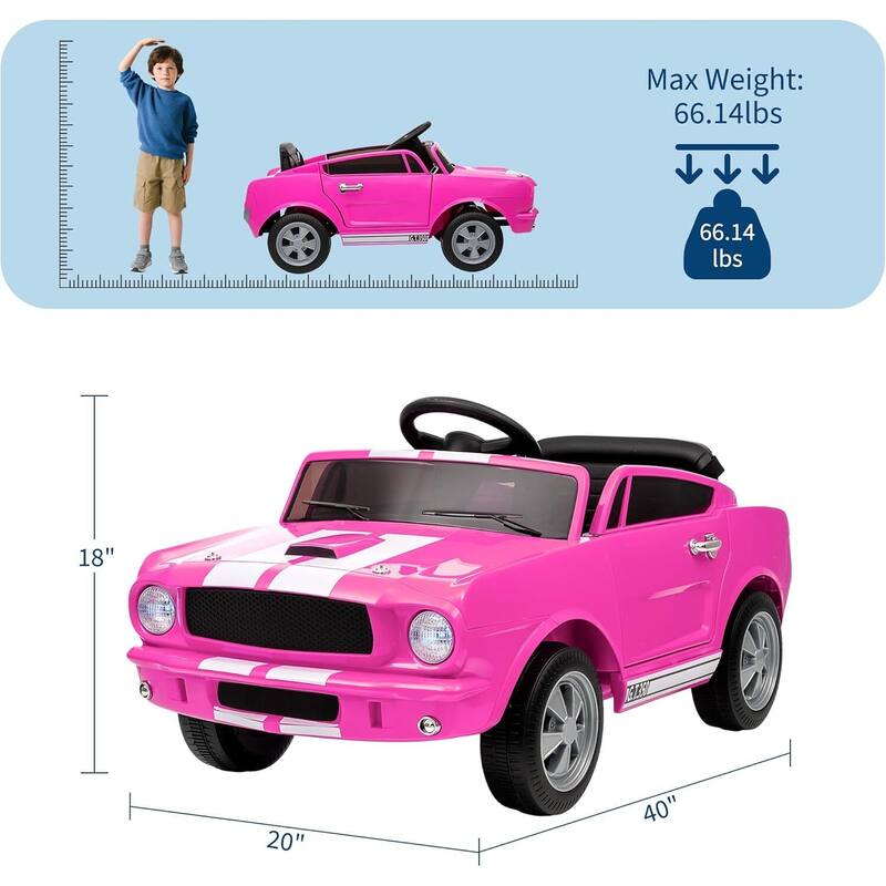 12v Electric Vehicle Licensed Shelby GT350 Ride on Car Toy for Kids Best Gifts