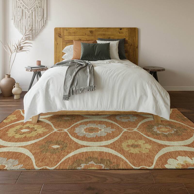 Premium Washable Super Soft Floral Scallops Mayfield Rug