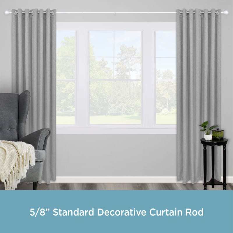 Kenney® Mae 5/8" Standard Decorative Window Curtain Rod, 28-48", Black