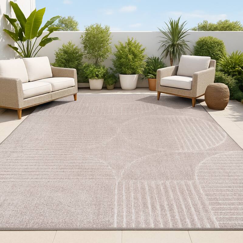 JONATHAN Y Dila Geometric Arch Scandi Striped Ivory/Cream Area Rug