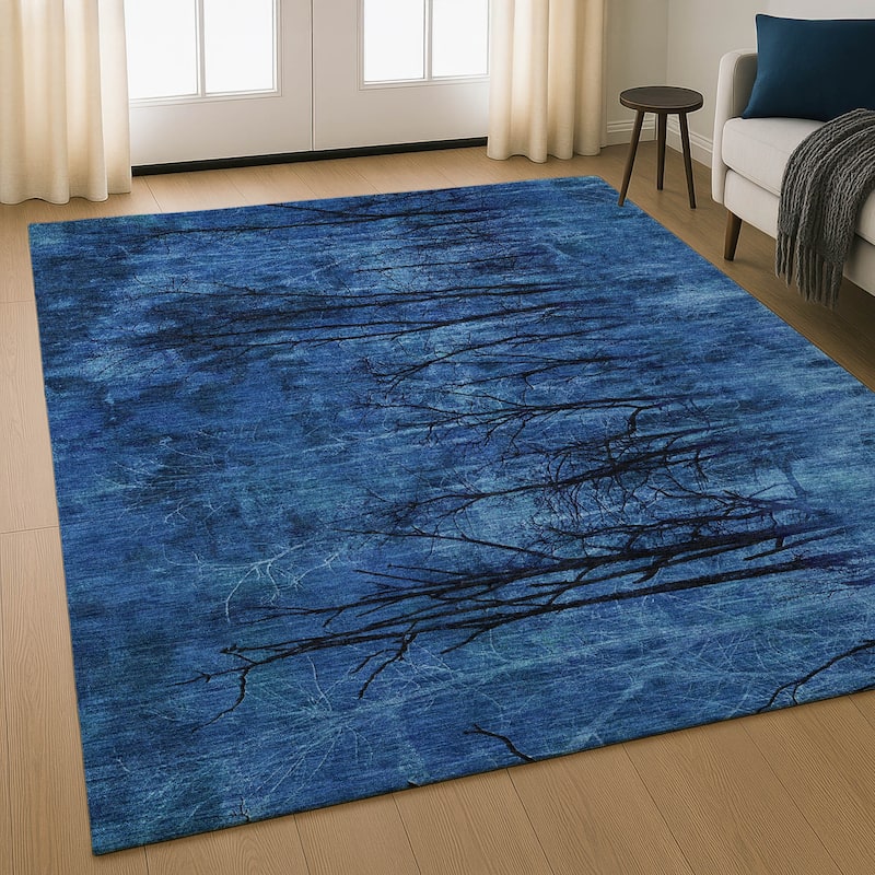 Premium Washable Super Soft Modern Forest Mayfield Rug - Blue - 3' x 5'