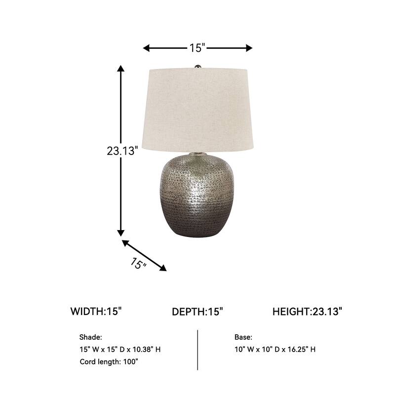 Magalie 23 Inch Metal Table Lamp - Antique Silver Finish