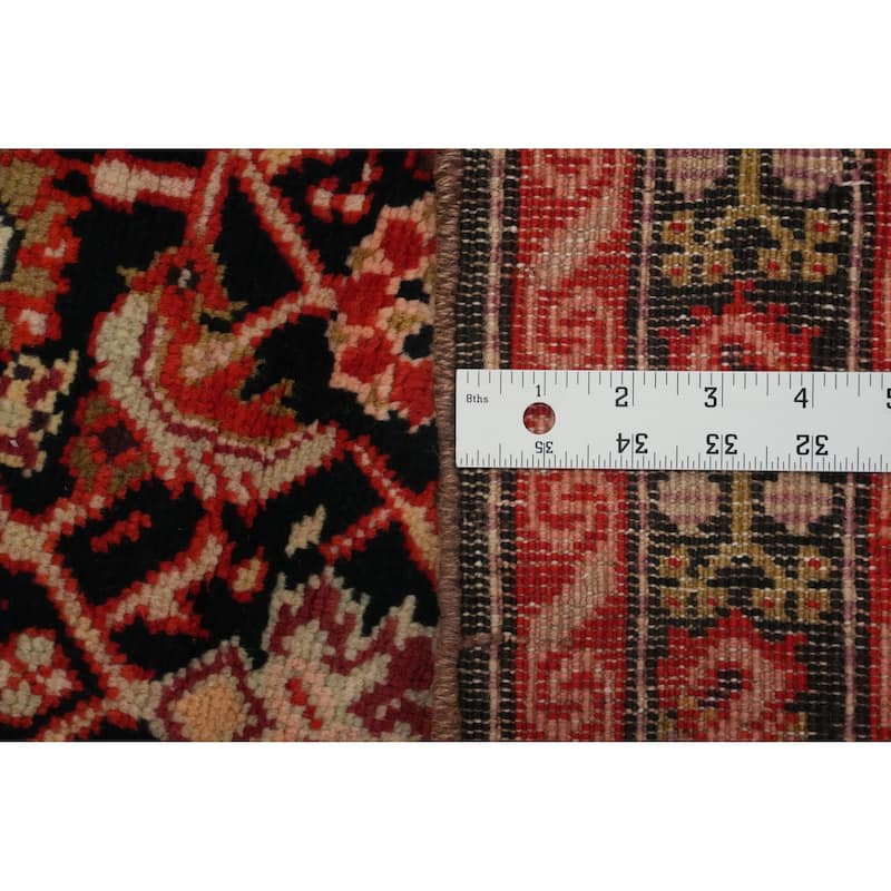 Hand Knotted Oriental 100% Wool Carpet Traditional Floral Black Karabagh Runner Rug - 18' 8'' X 3' 7''