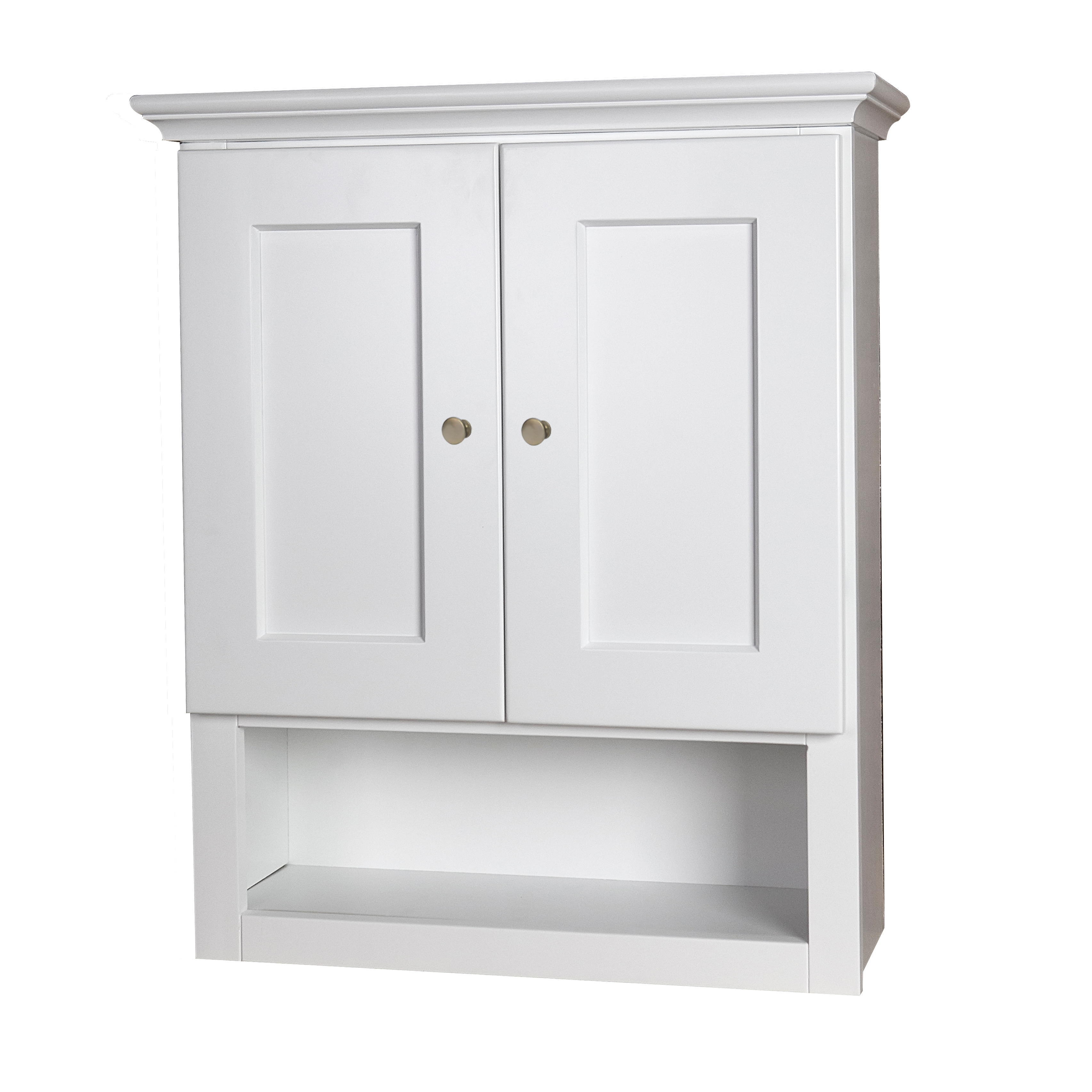 White shaker shop bathroom wall cabinet