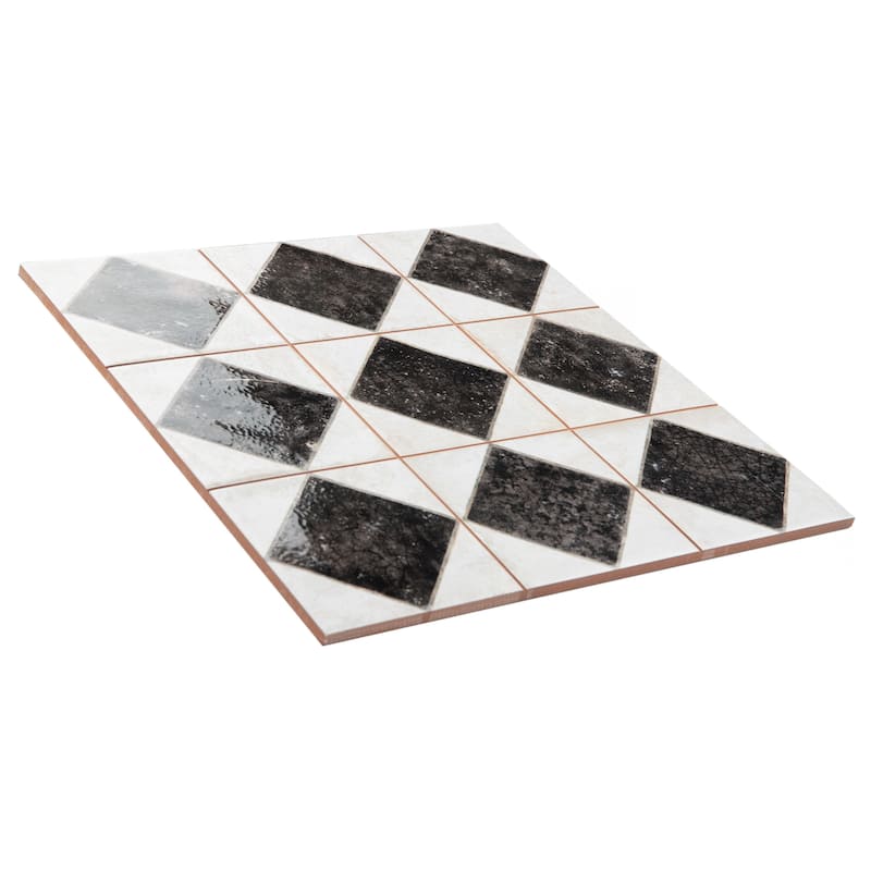 Merola Tile Kings Arles Black 13" x 13" Ceramic Floor and Wall Tile