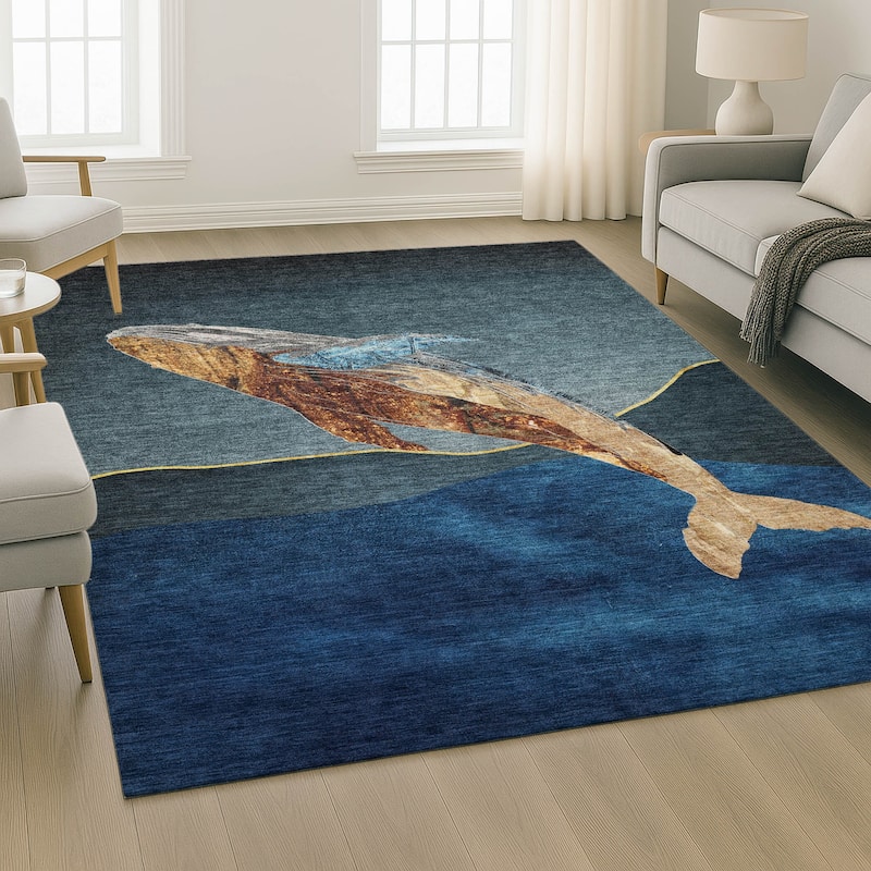 Premium Washable Super Soft Modern Whale Mayfield Rug