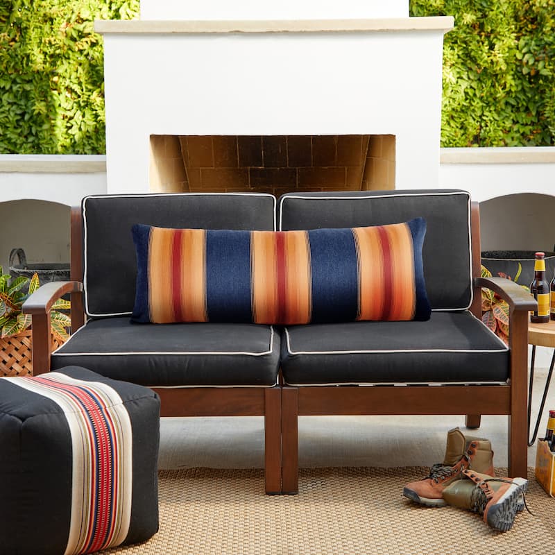 Sorra Home Sunbrella Pendleton Outdoor Knife Edge Pillow Single - 16 in H x 42 in W x 6 in D - Grand Canyon Sunset