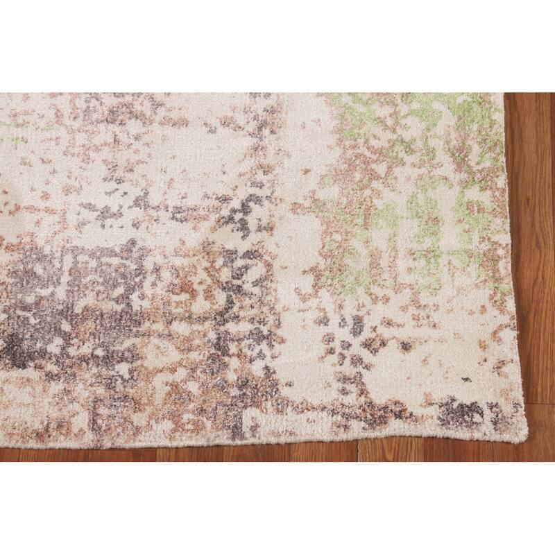 Multicolor Abstract Foyer Rug Hand-Knotted Contemporary Wool Carpet - 2'9"x 4'11"