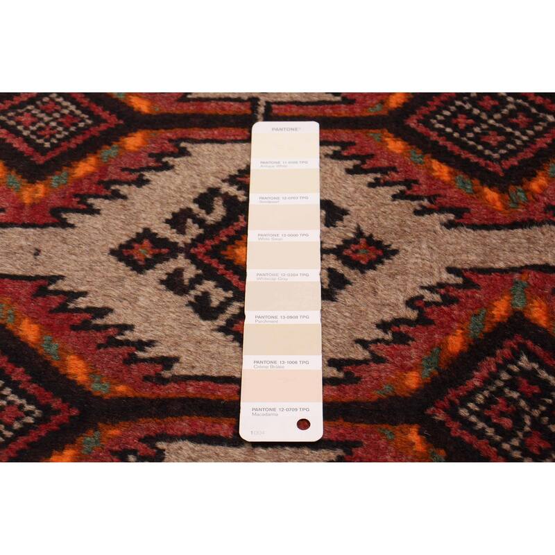 ECARPETGALLERY Hand-knotted Royal Baluch Khaki Wool Rug - 3'2 x 5'7