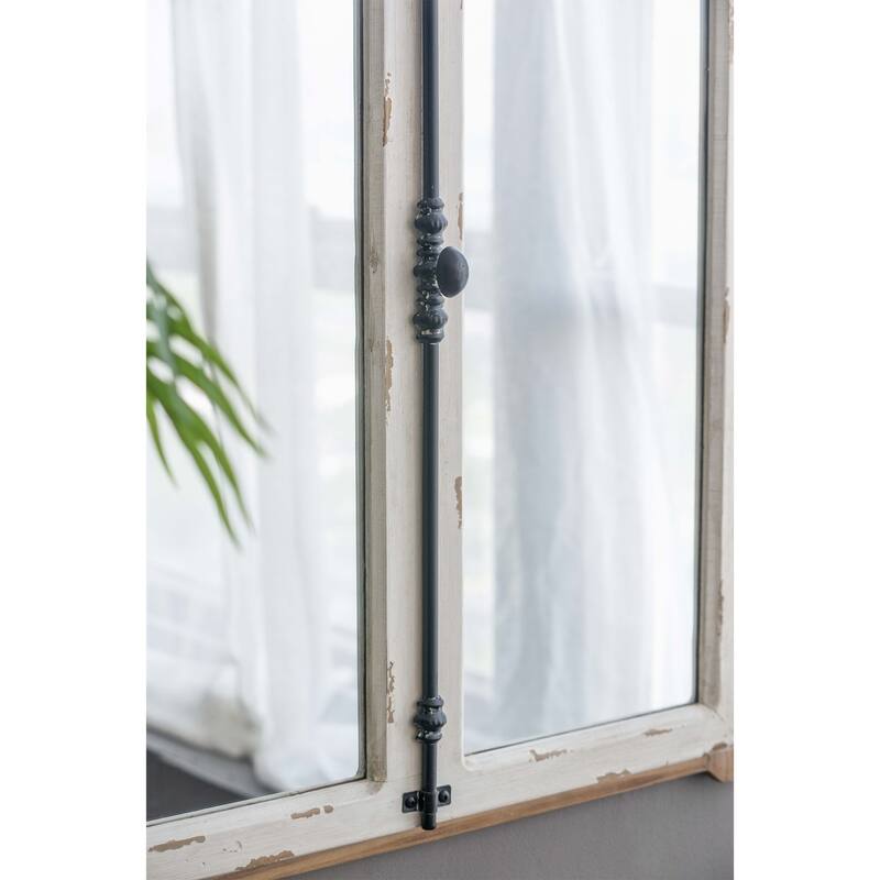 27.5" x 3" x 48" Arch Wood Wall Mirror