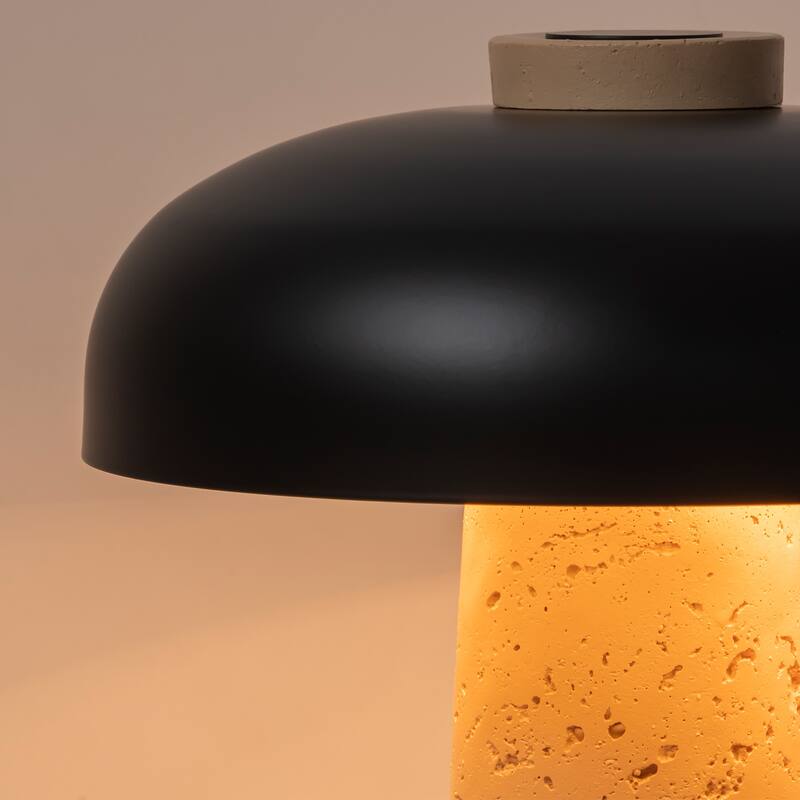Modern 2-Light Black Mushroom Table Lamp - Bedside Nightstand Lamp for Bedroom, Living Room, Study