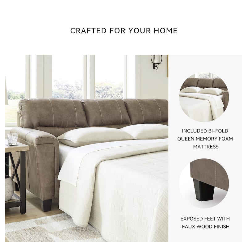 Signature Design by Ashley Navi Fossil Queen Sofa Sleeper - 89" W x 38" D x 39" H