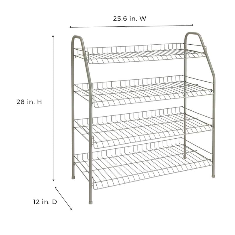 ClosetMaid Steel 4-Tier 12-Pair Freestanding Shoe Rack