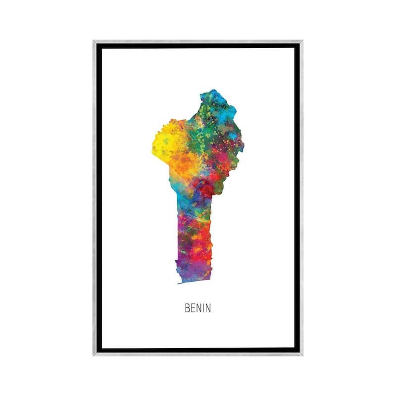 iCanvas "Benin Map" by Michael Tompsett Framed