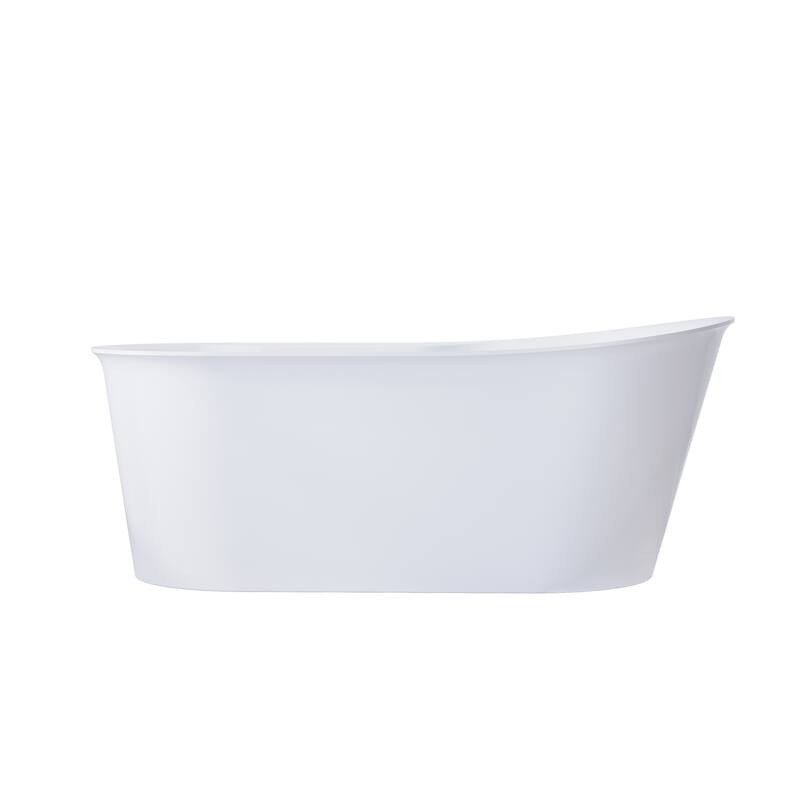 66'' W,73 GALLONS Freestanding Acrylic Soaking Bathtub With Drain And Overflow Holes