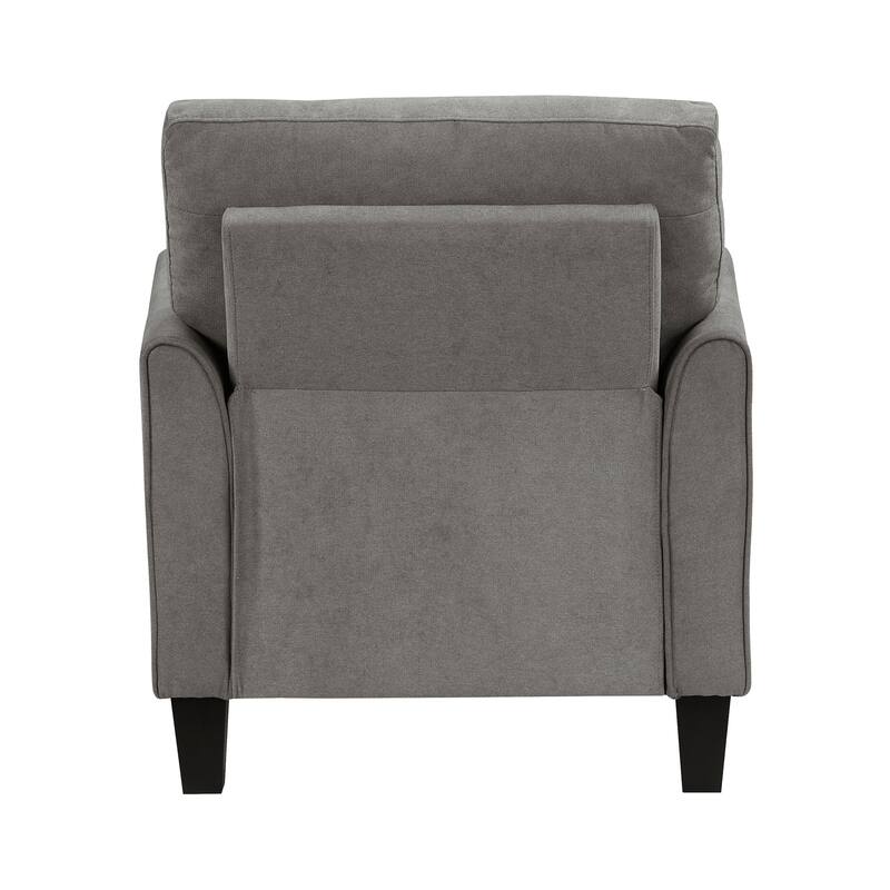 Felix 34" Textured Fabric Living Room Chair - Wood Finish Exposed Feet