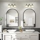 preview thumbnail 2 of 16, Arched Black Aluminum Alloy Framed French Cleat Mounted Wall Decor Bathroom Vanity Mirror with 5-Year Warranty