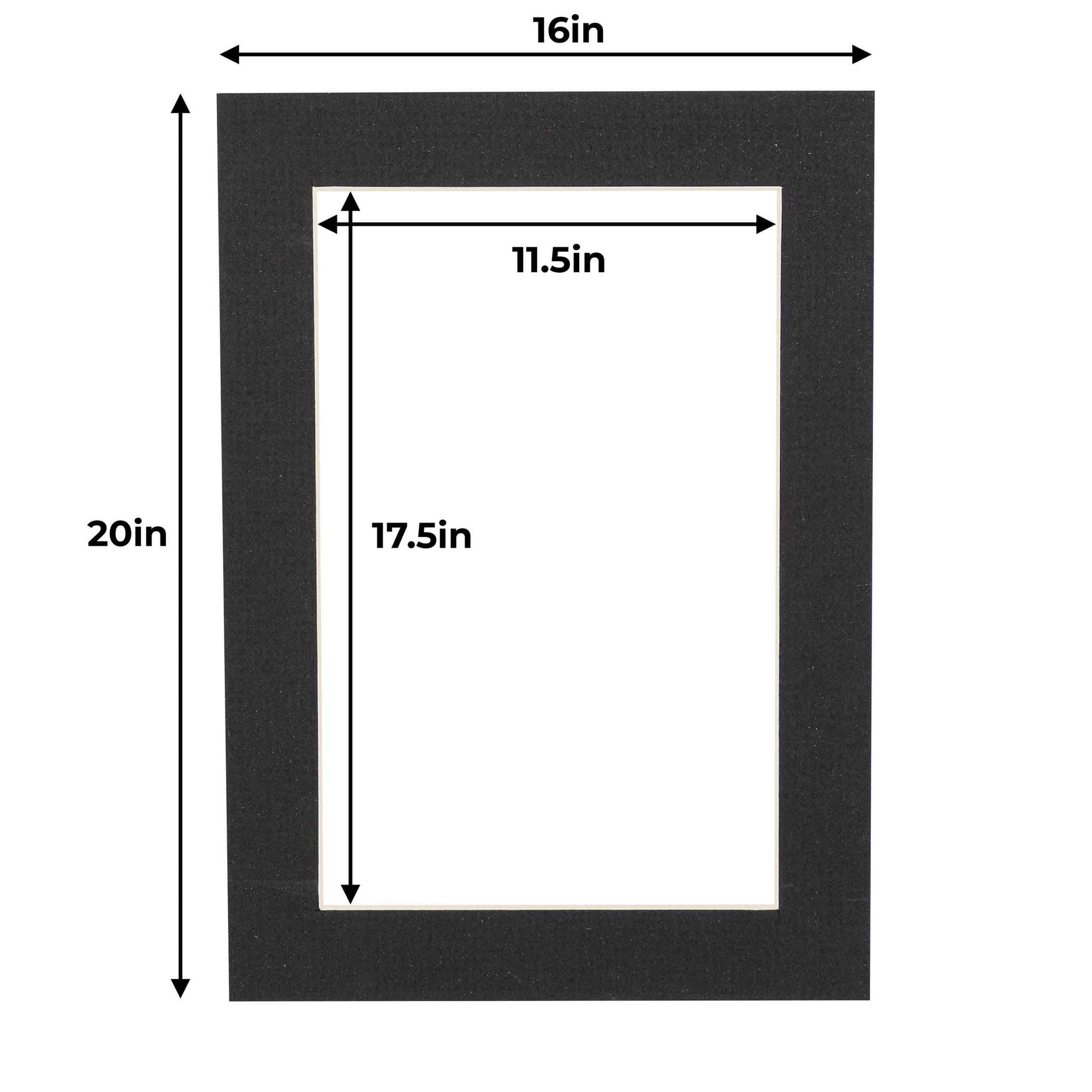 16x20 Mat for 12x18 Photo - Charcoal Matboard for Frames Measuring 16 x 20  Inches - To Display Art Measuring 12 x 18 Inches - Bed Bath & Beyond -  38873765
