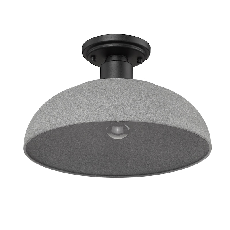 Levitt 13.625" Wide 1-Light Natural Black Outdoor Semi-flush