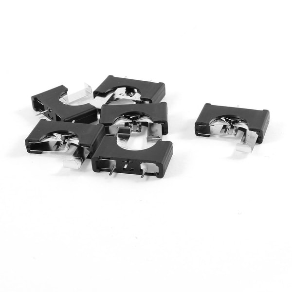 Unique Bargains 6 Pieces Black Plastic CR2025 Cell Button Lithium Battery Sockets Holder