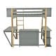 preview thumbnail 17 of 33, Full Size Wood Loft Bed with Built-in Storage Cabinet and Foldable Desk, Stylish Grey Design for Maximizing Space