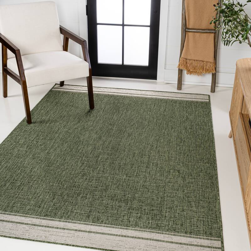 JONATHAN Y Darcy Modern Minimalist Mingled Solid Black/Cream Indoor/Outdoor Area Rug