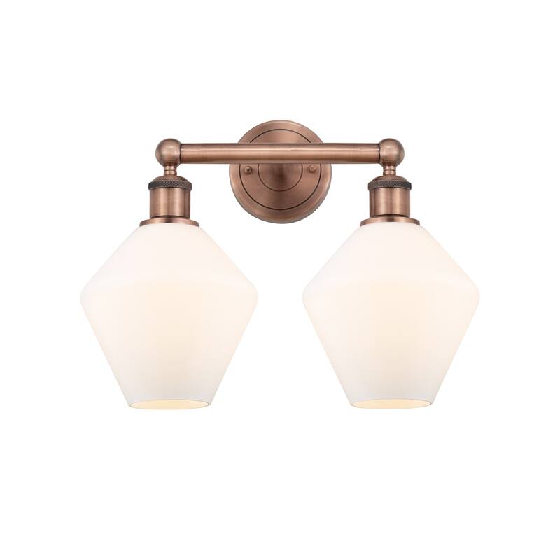 Innovations Lighting Cindyrella - 2 Light 17" Bath Vanity Light - Cased Matte White/Antique Copper