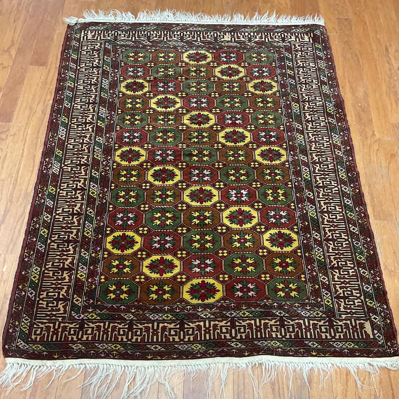 HERAT ORIENTAL Handmade Kurdish Wool Rug - 4'2" x 5'2"