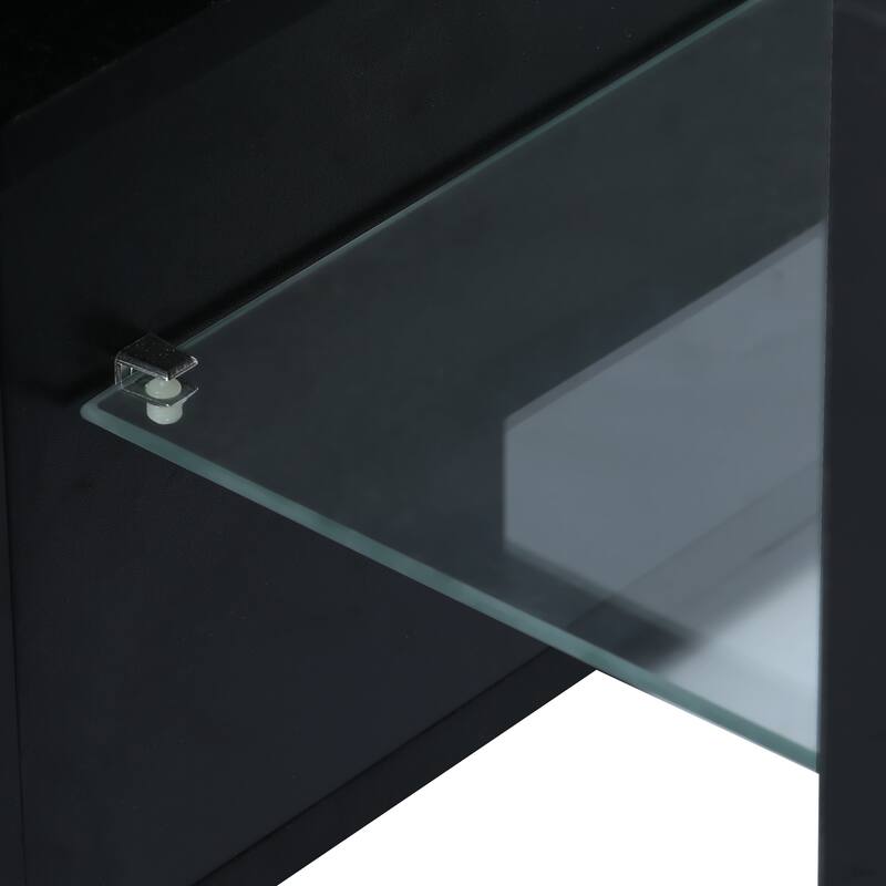 Modern 51-Inch TV Stand with RGB LED Lights and Remote Control for 55-Inch TVs - Scratch-Resistant and Waterproof.