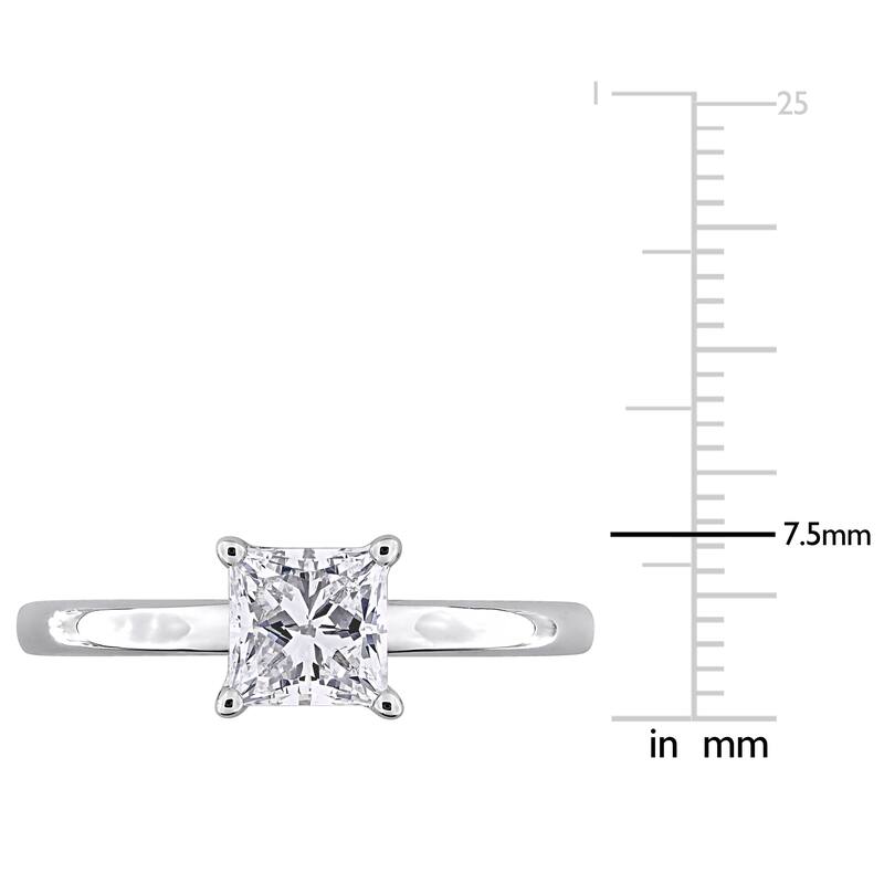 Miadora 1ct Princess-Cut Lab-Grown Diamond Solitaire Engagement Ring in 10k White Gold