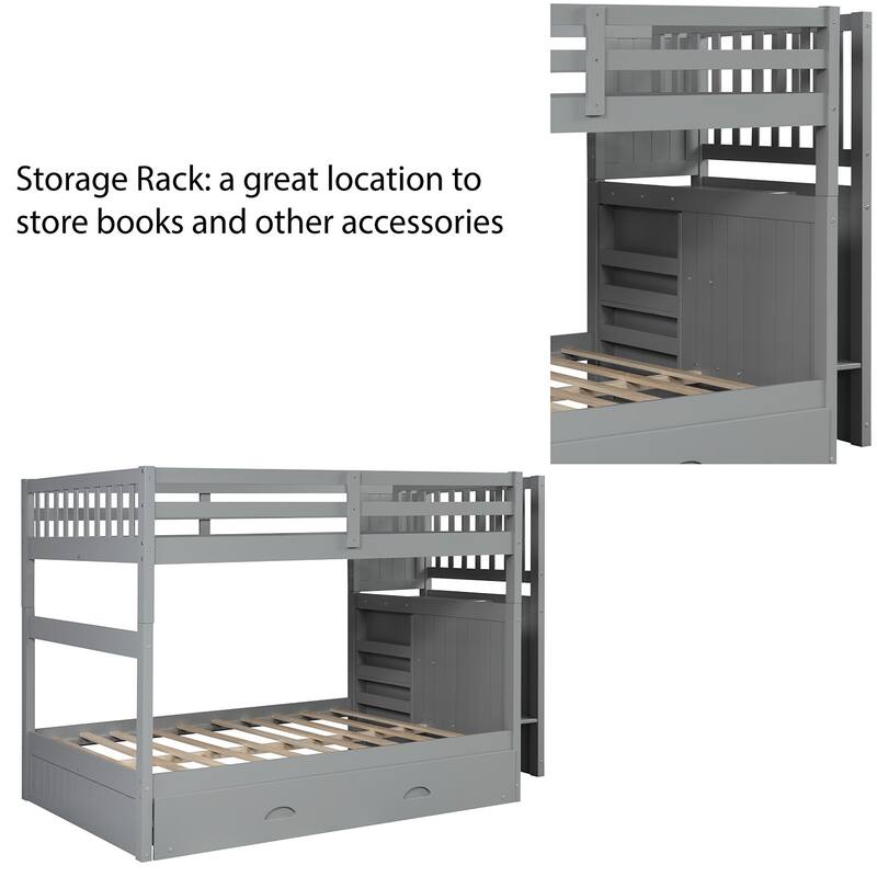 Full over Full Bunk Bed with Twin Size Trundle