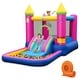 preview thumbnail 2 of 16, Costway 4-in-1 Kids Princess-themed Bouncer with Slide Basketball Hoop - Multicolor With 520W Blower