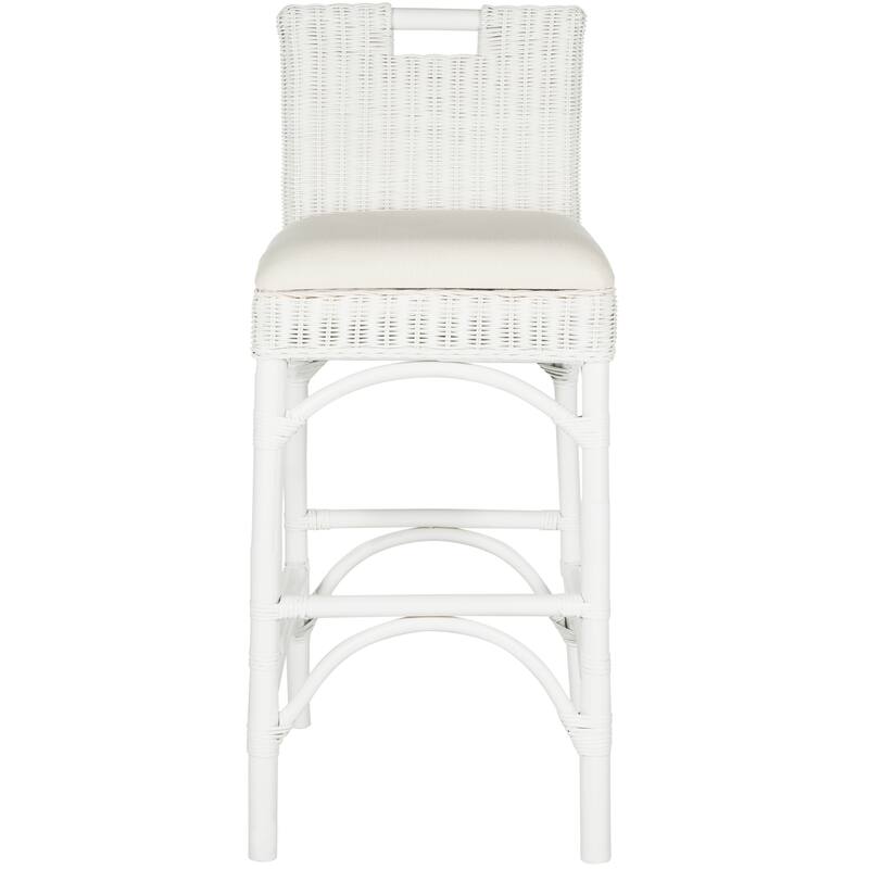 SAFAVIEH 17.75 -inch Fremont White Barstool - 18" x 20" x 42.5"
