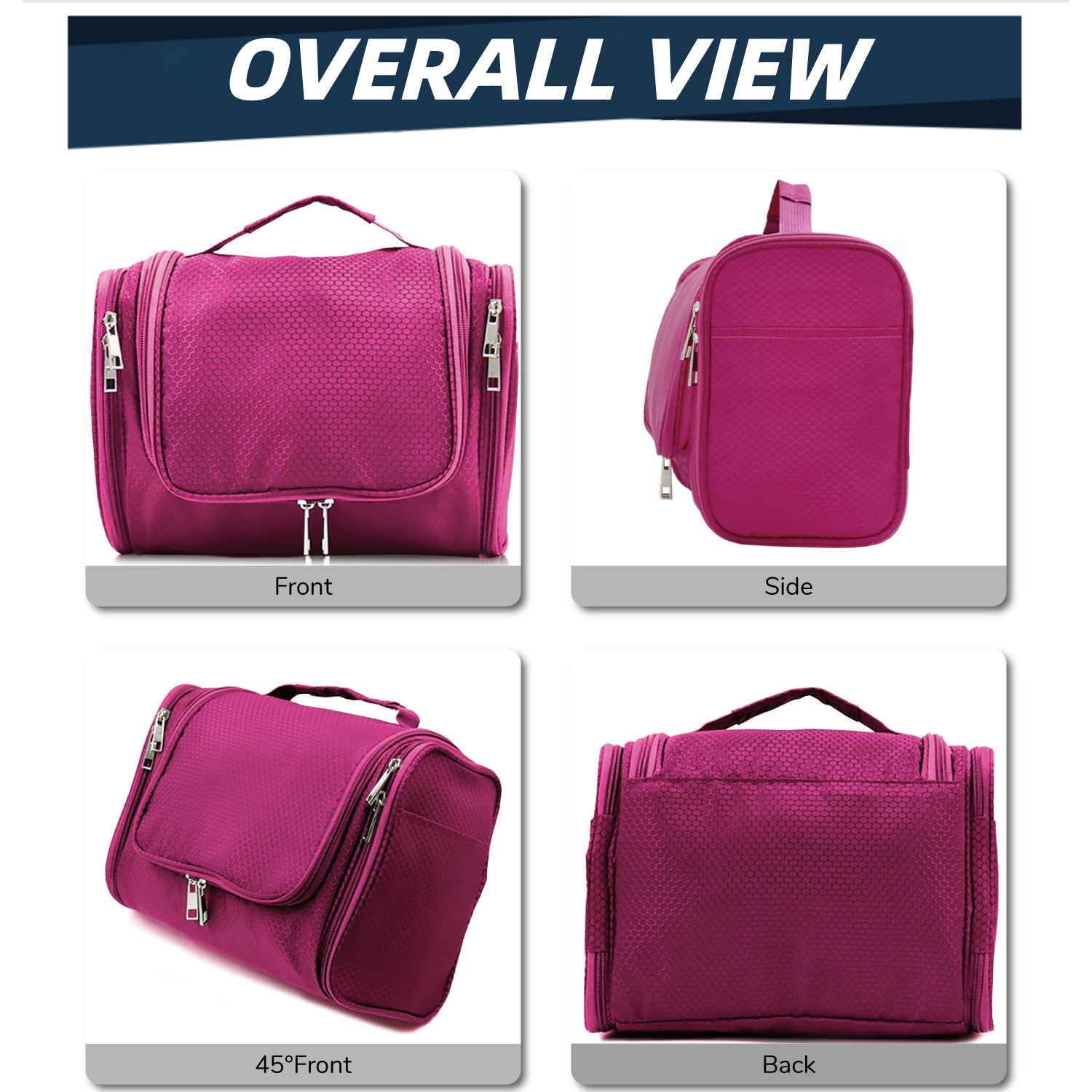 hanging travel toiletry bag cosmetic makeup organizer Case Elastic bands hold brushes and razors in place Fair warning: this one gets